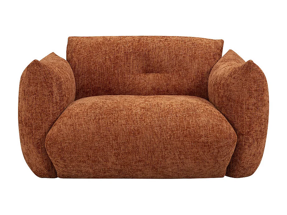 Bocca - Fauteuil en tissu à dossier capitonné - Rouille