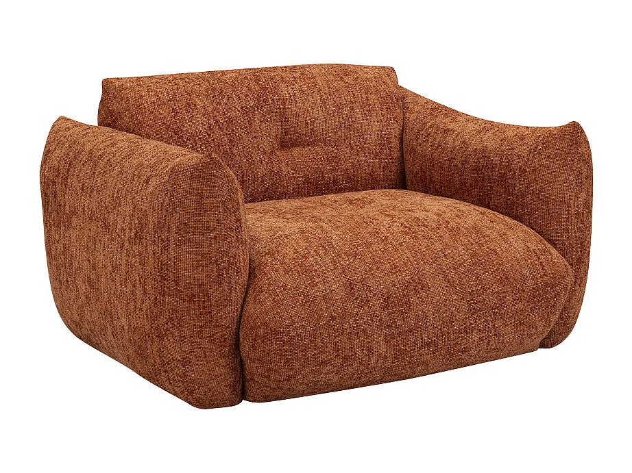 Bocca - Fauteuil en tissu à dossier capitonné - Rouille