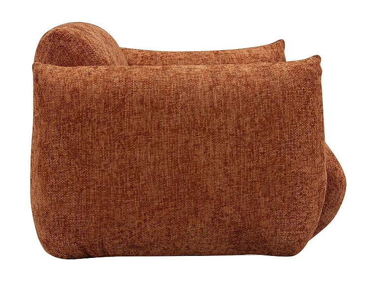 Bocca - Fauteuil en tissu à dossier capitonné - Rouille