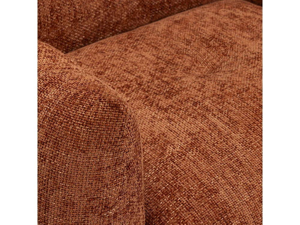 Bocca - Fauteuil en tissu à dossier capitonné - Rouille