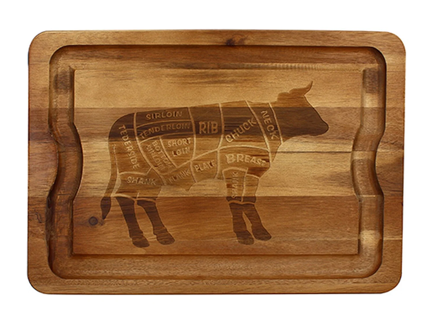 Novastyl - Planche à Découper Copa 51x36cm En Bois D'acacia Décor Boeuf