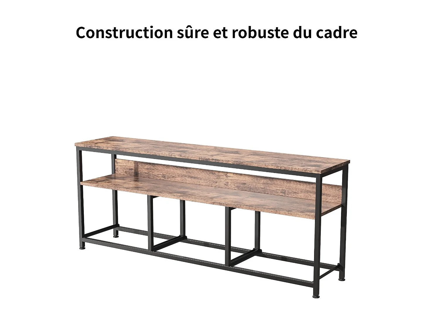 Meuble TV 137 cm avec LED RGB, tiroirs tissu multicolore, plateau effet bois, meuble bas salon design moderne