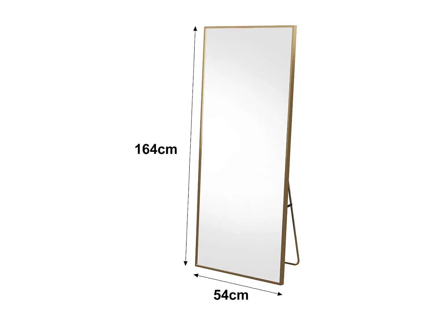 Miroir debout rectangulaire 164×54 cm avec cadre Doré – Design minimaliste et moderne