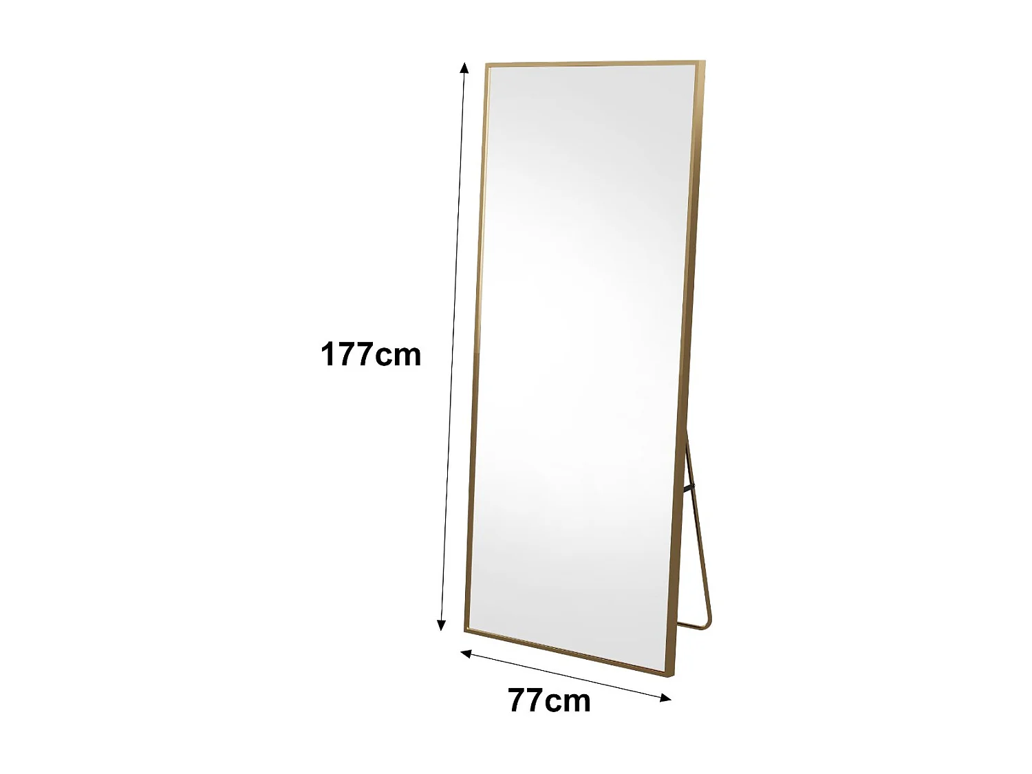 Miroir debout rectangulaire 177×77 cm avec cadre Doré – Design minimaliste et moderne