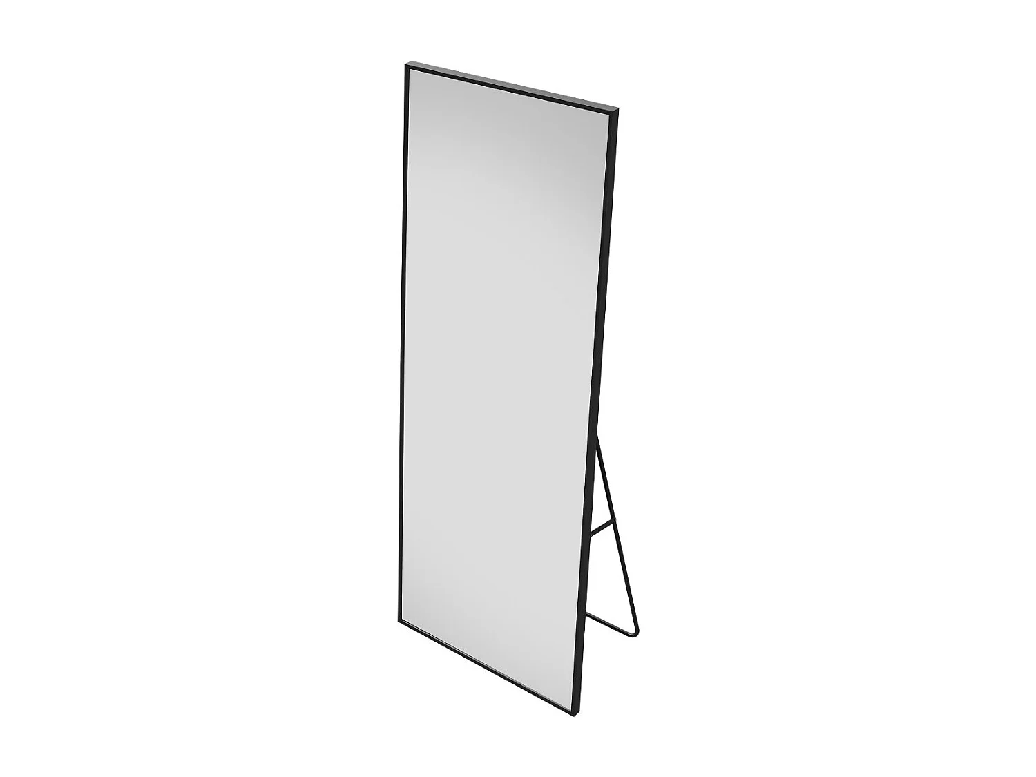 Miroir debout rectangulaire 177×77 cm avec cadre noir – Design minimaliste et moderne