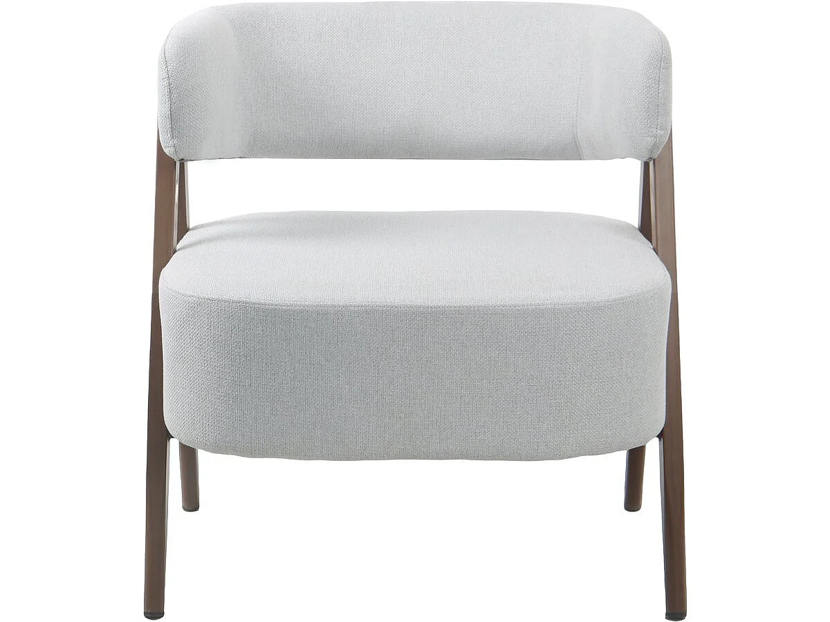 Fauteuil avec structure imitation bois "Astra" - Gris clair