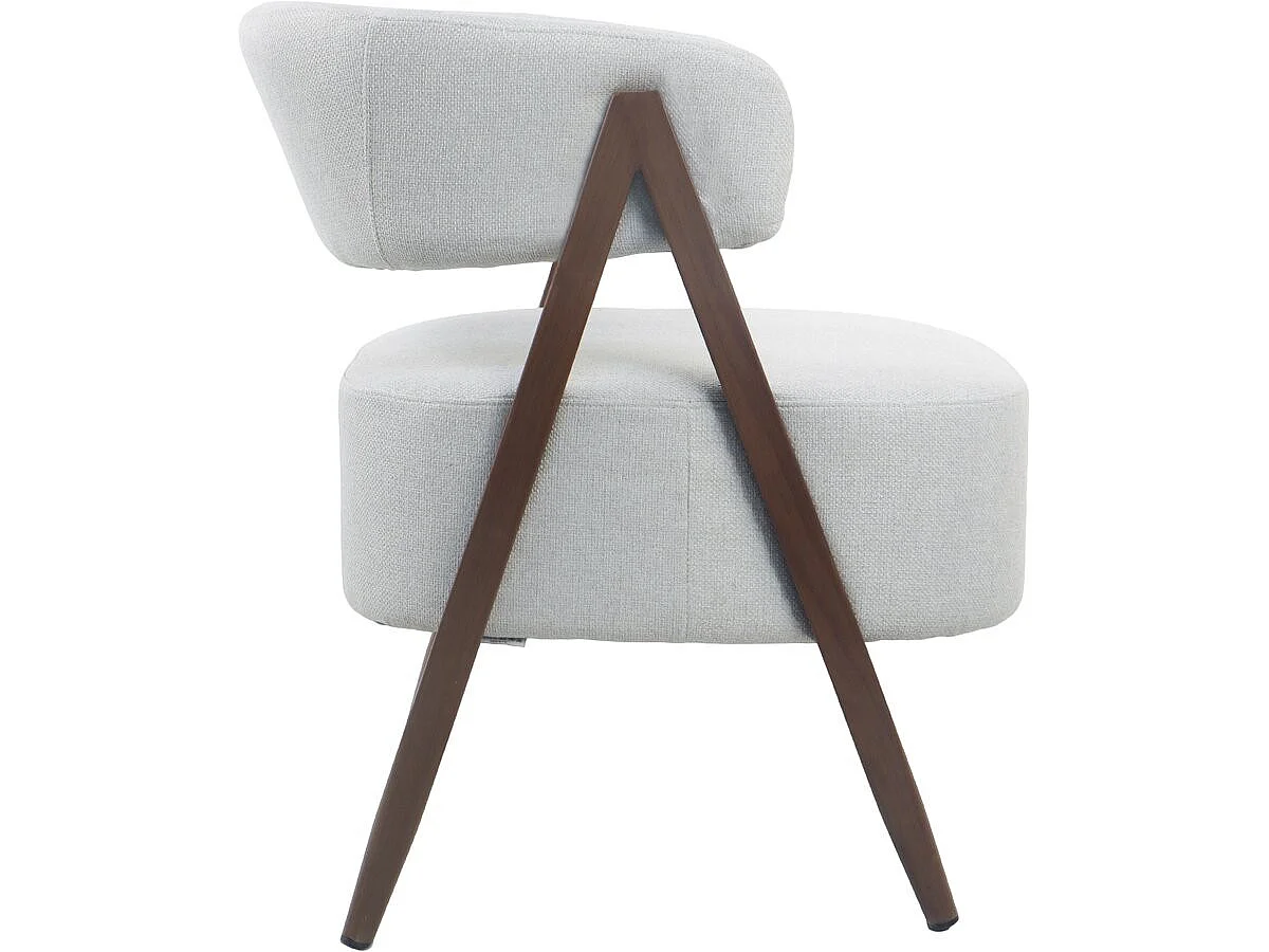 Fauteuil avec structure imitation bois "Astra" - Gris clair