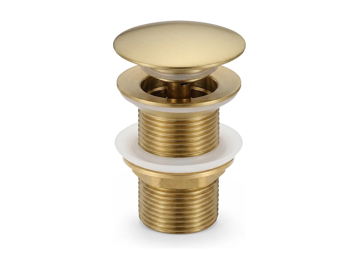 Bonde lavabo Clic Clac sans trop plein acier inoxydable Or