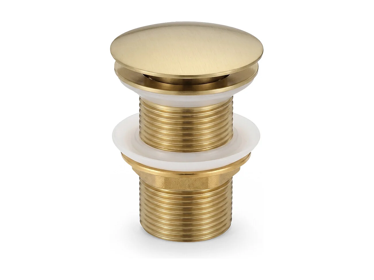 Bonde lavabo Clic Clac sans trop plein acier inoxydable Or