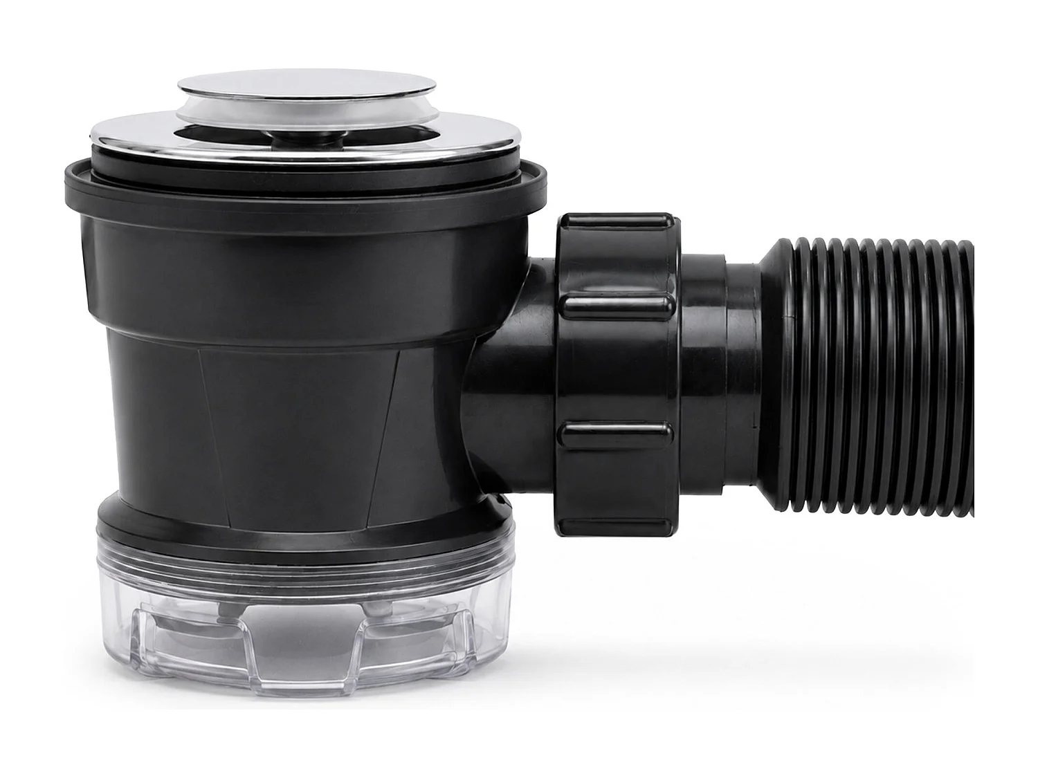 Ensemble Siphon gain de place flexible et Bonde lavabo Clic Clac Chromé