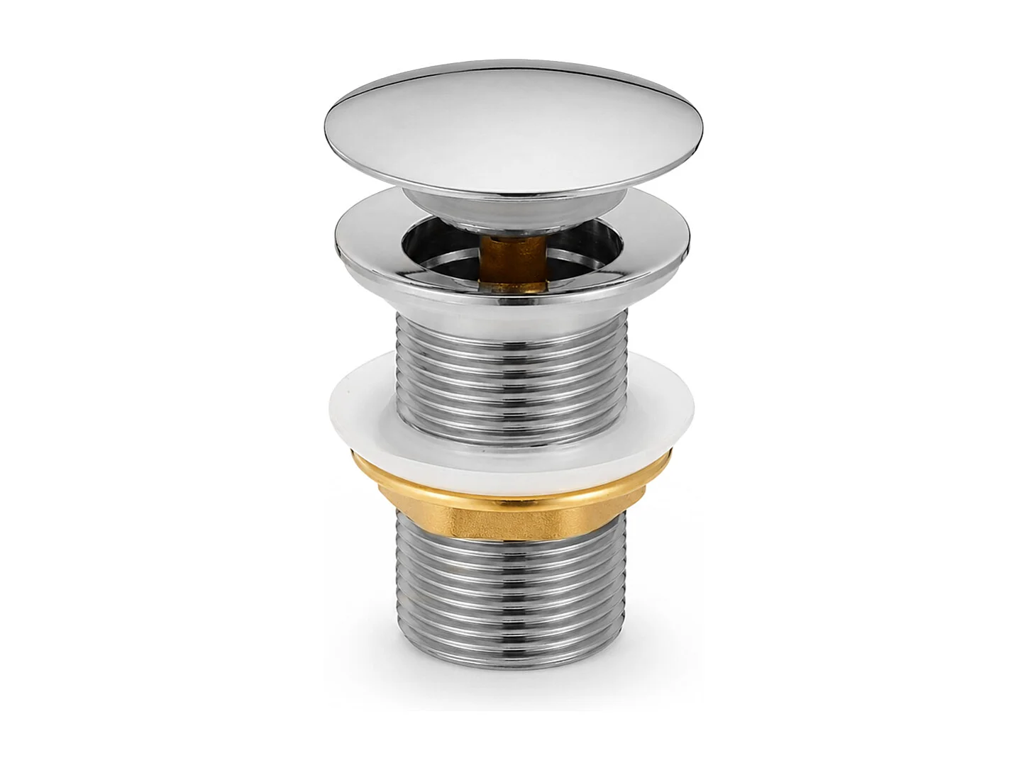 Bonde lavabo Clic Clac sans trop plein acier inoxydable Chrome