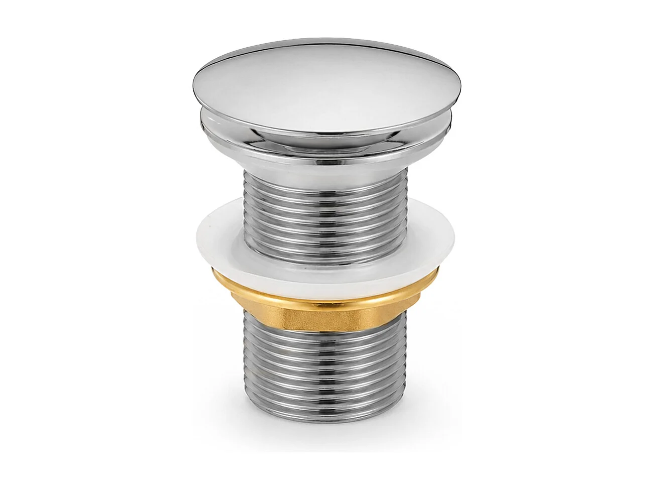 Bonde lavabo Clic Clac sans trop plein acier inoxydable Chrome