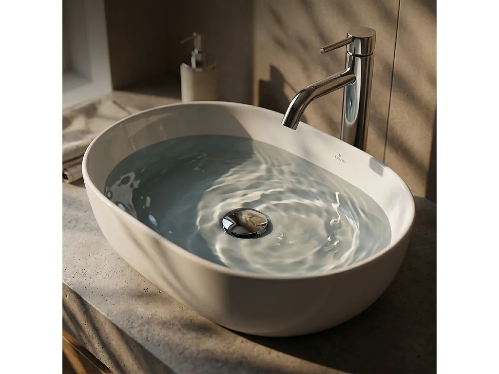 Bonde lavabo Clic Clac sans trop plein acier inoxydable Chrome
