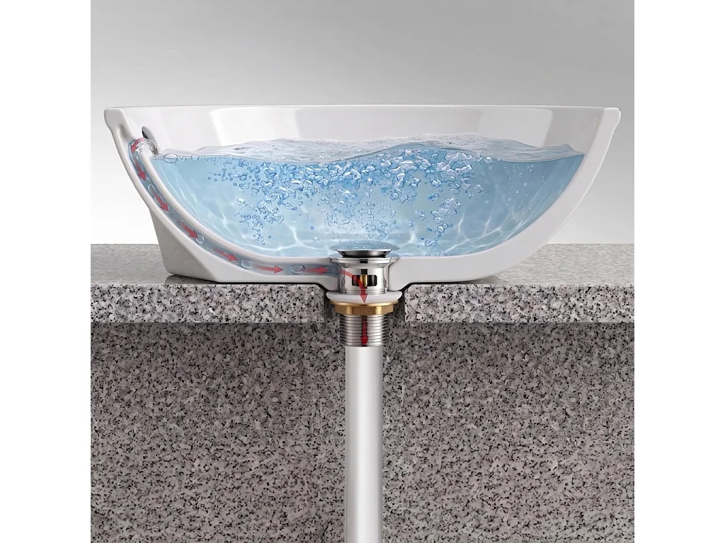 Bonde lavabo Clic Clac avec trop plein acier inoxydable Chrome