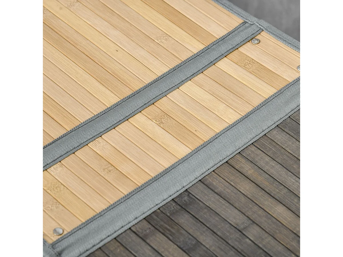 Cesto para ropa sucia Ying Yang Homcom 100L 2 compartimentos gris/natural 60,5x62,5x37 cm