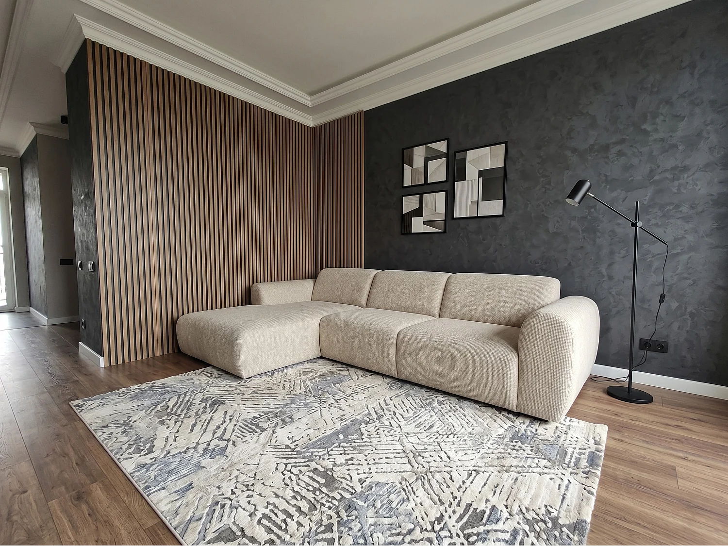 Canapé d’angle Softy – canapé d’angle luxe pour salon, assise moelleuse et élastique, grand canapé 297x180 cm