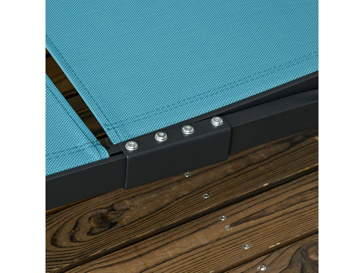 Pack de 2 tumbonas Lucas Outsunny reclinables con ruedas azul 102x165x66 cm