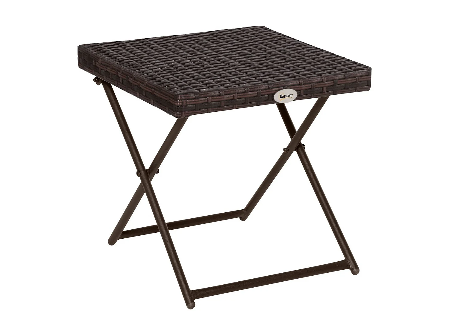 Mesa de exterior Like Outsunny plegable marrón 40x40 cm