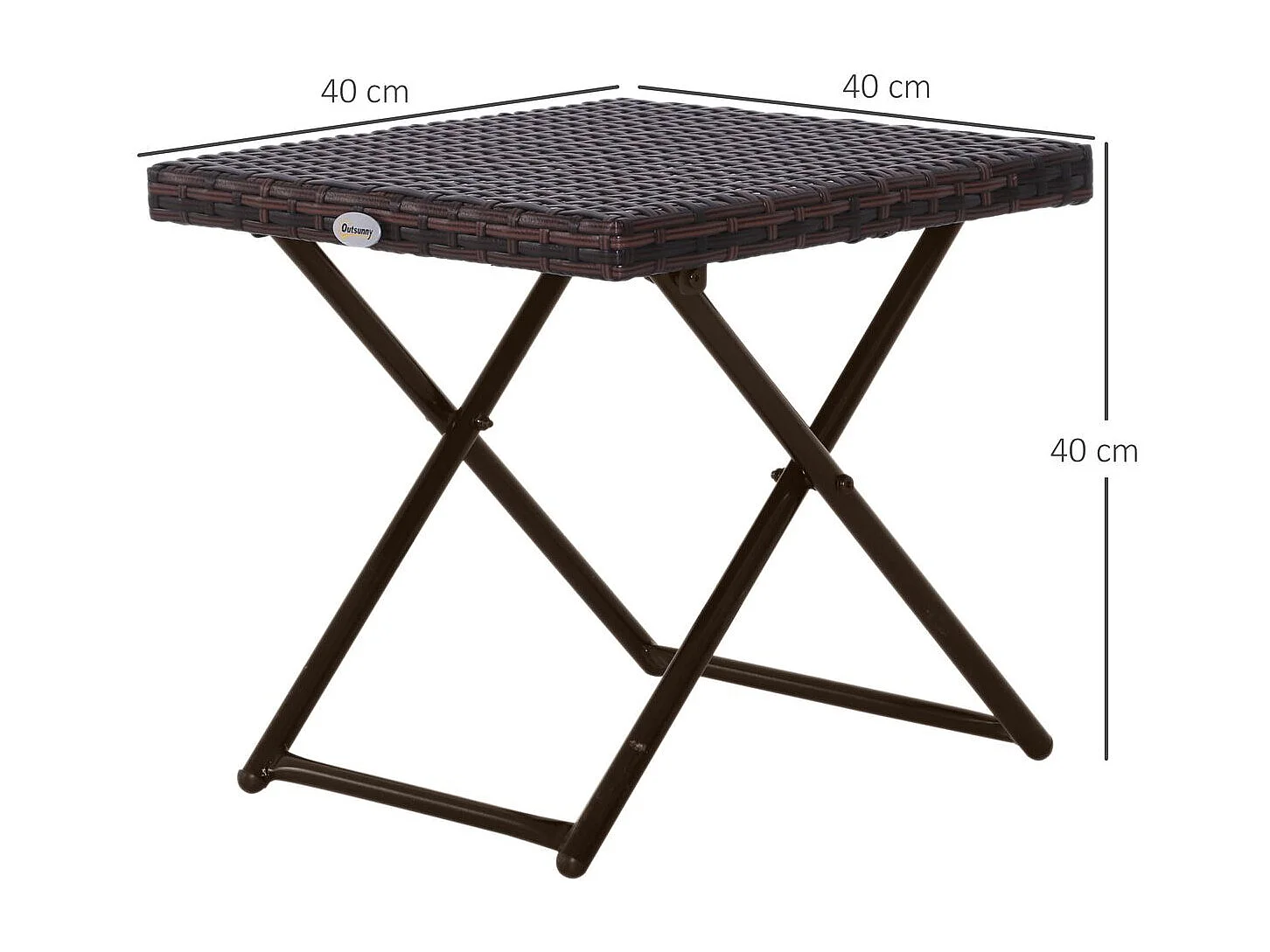 Mesa de exterior Like Outsunny plegable marrón 40x40 cm