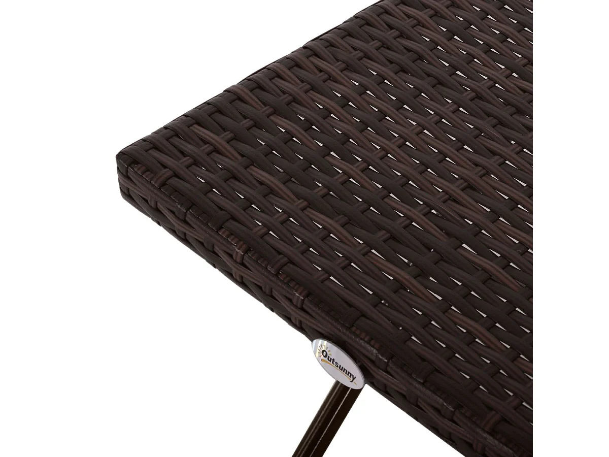 Mesa de exterior Like Outsunny plegable marrón 40x40 cm