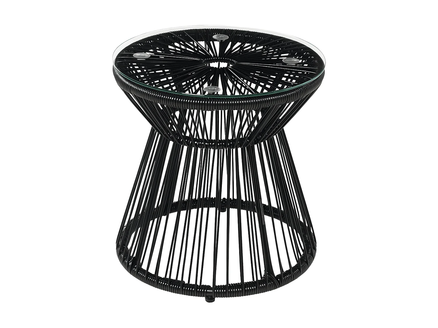 Mesa auxiliar Paradise Outsunny encimera de cristal negro Ø40x42 cm