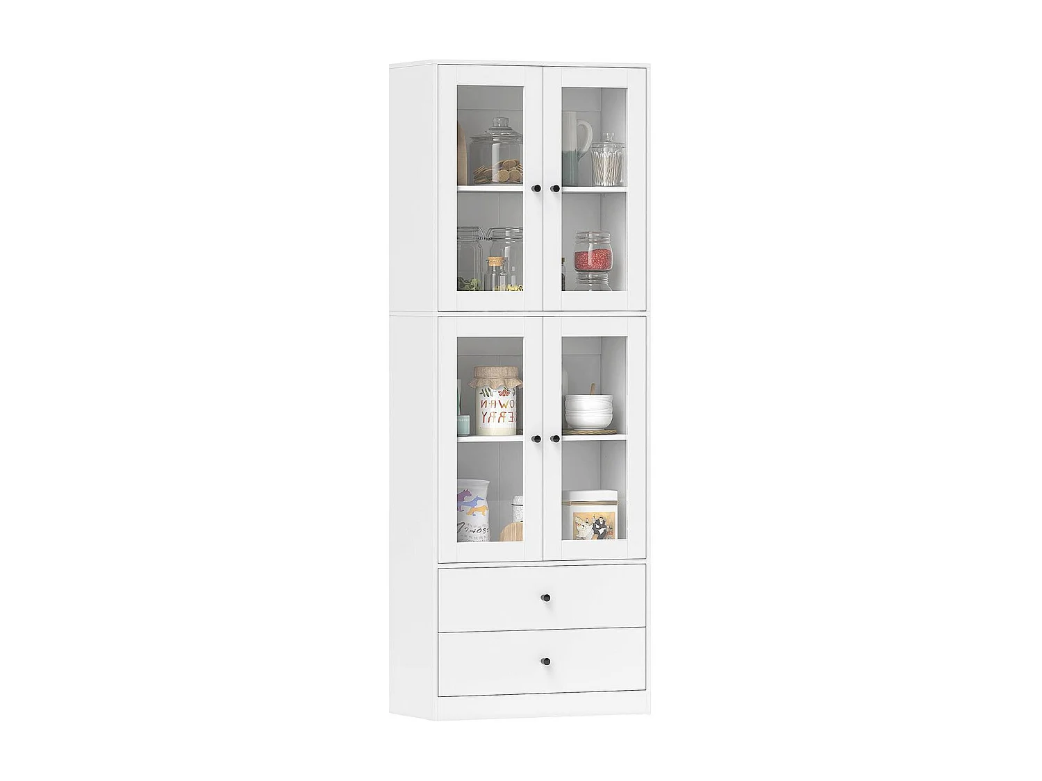 Aparador Ligna Homcom 4 puertas con 2 cajones blanco 170x59x30 cm