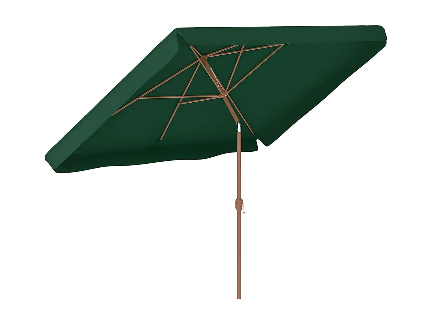 Sombrilla de terraza Loto Outsunny con manivela y ángulo ajustable verde 245x300x200 cm