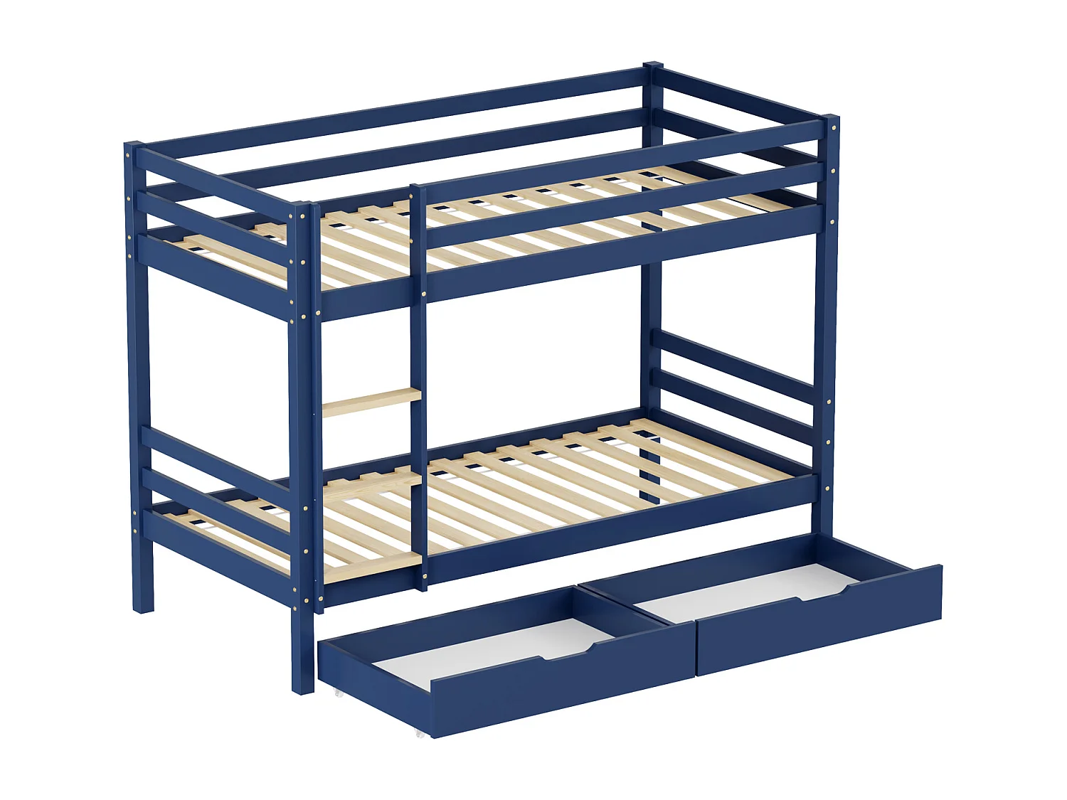 Kinderstapelbed 190x90cm donkerblauw met laden AMBRE