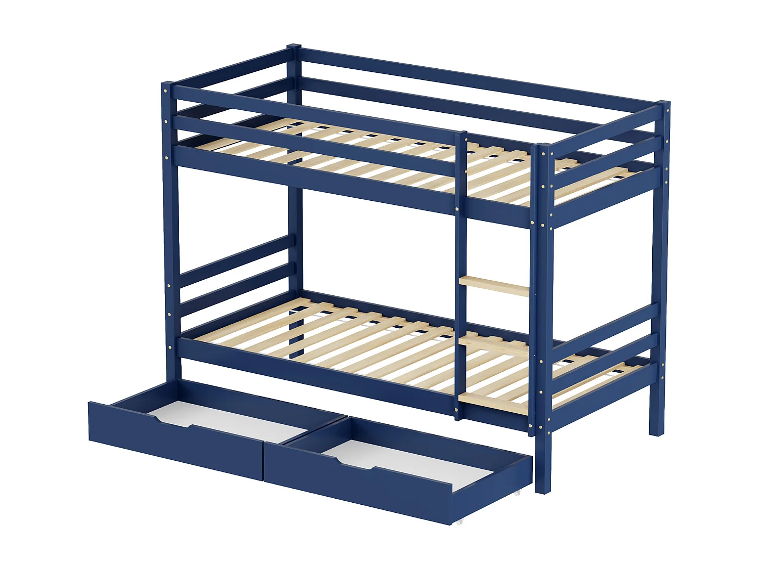 Kinderstapelbed 190x90cm donkerblauw met laden AMBRE