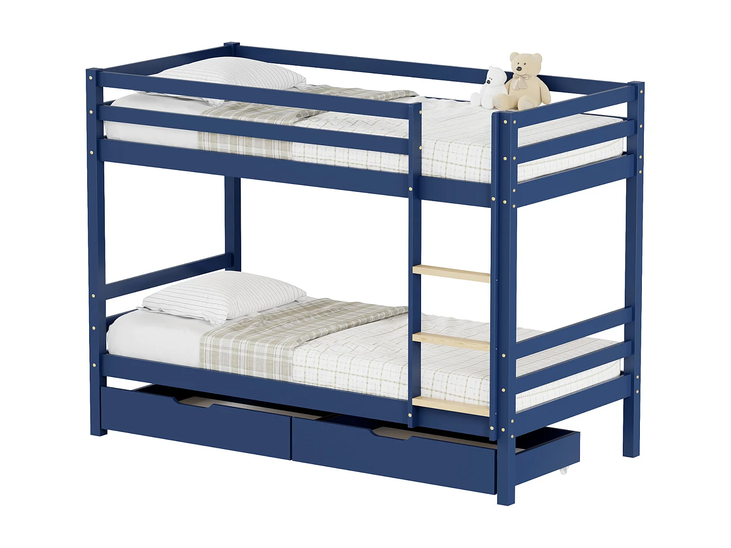 Kinderstapelbed 190x90cm donkerblauw met laden AMBRE