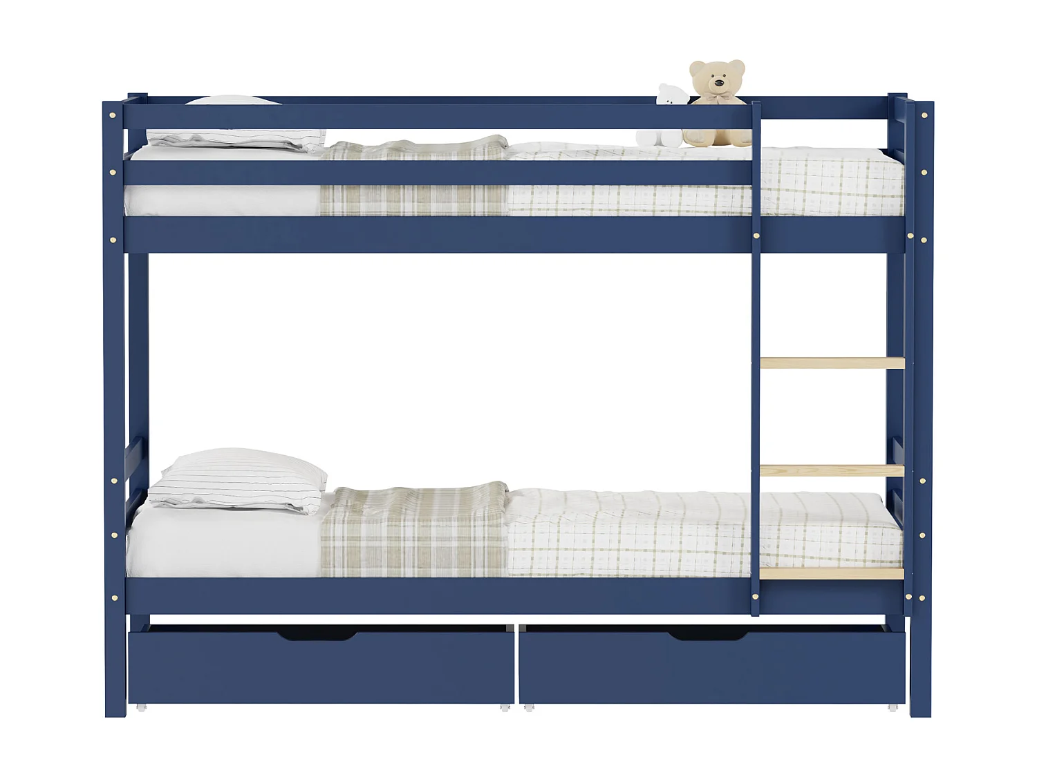 Kinderstapelbed 190x90cm donkerblauw met laden AMBRE