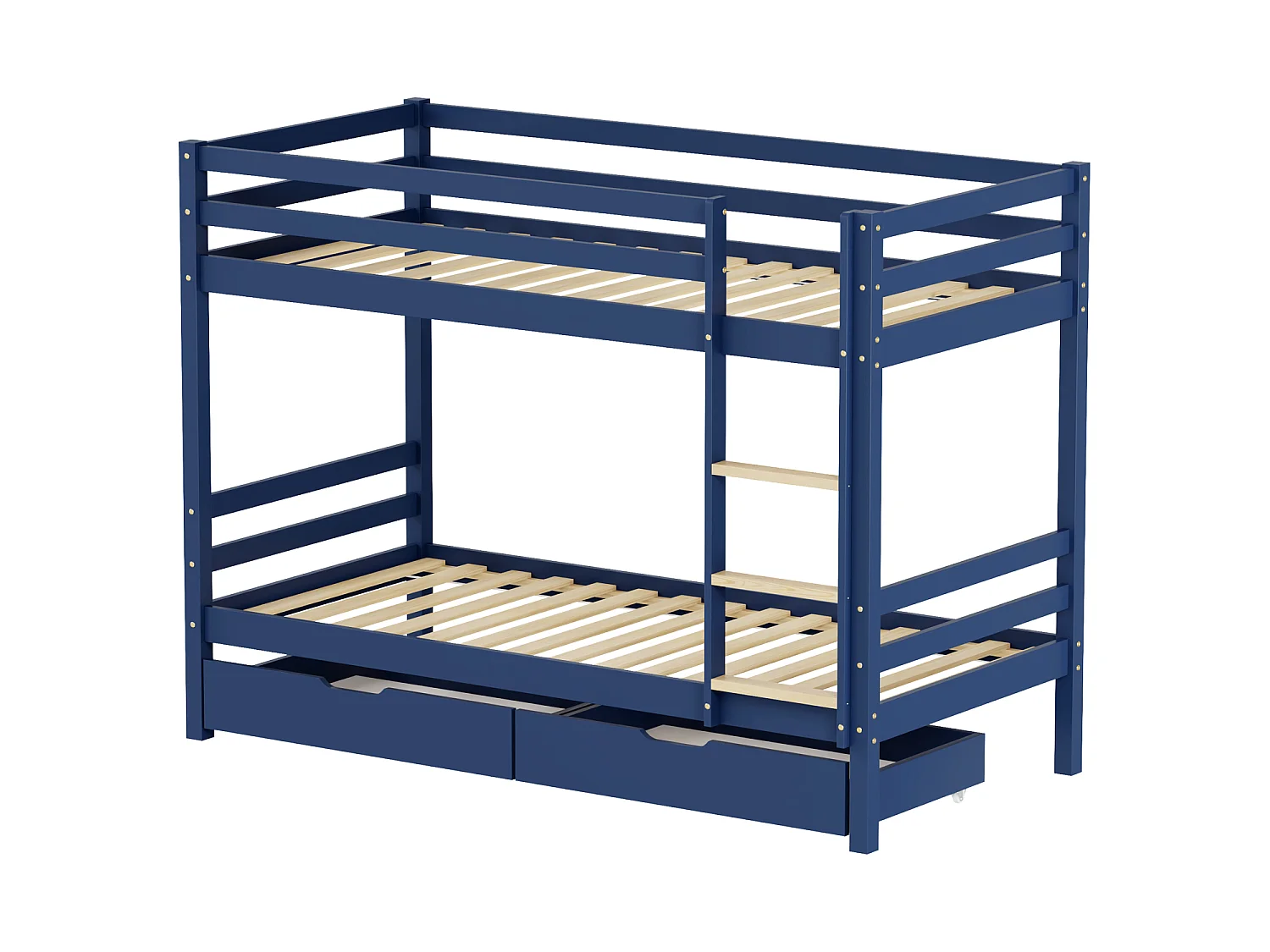 Lits superposés pour enfants 190x90cm bleu foncé avec tiroirs AMBRE