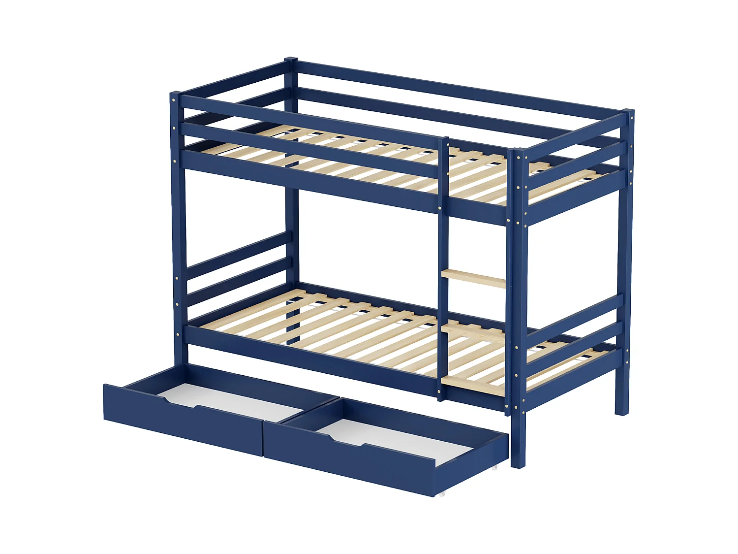 Lits superposés pour enfants 190x90cm bleu foncé avec tiroirs AMBRE