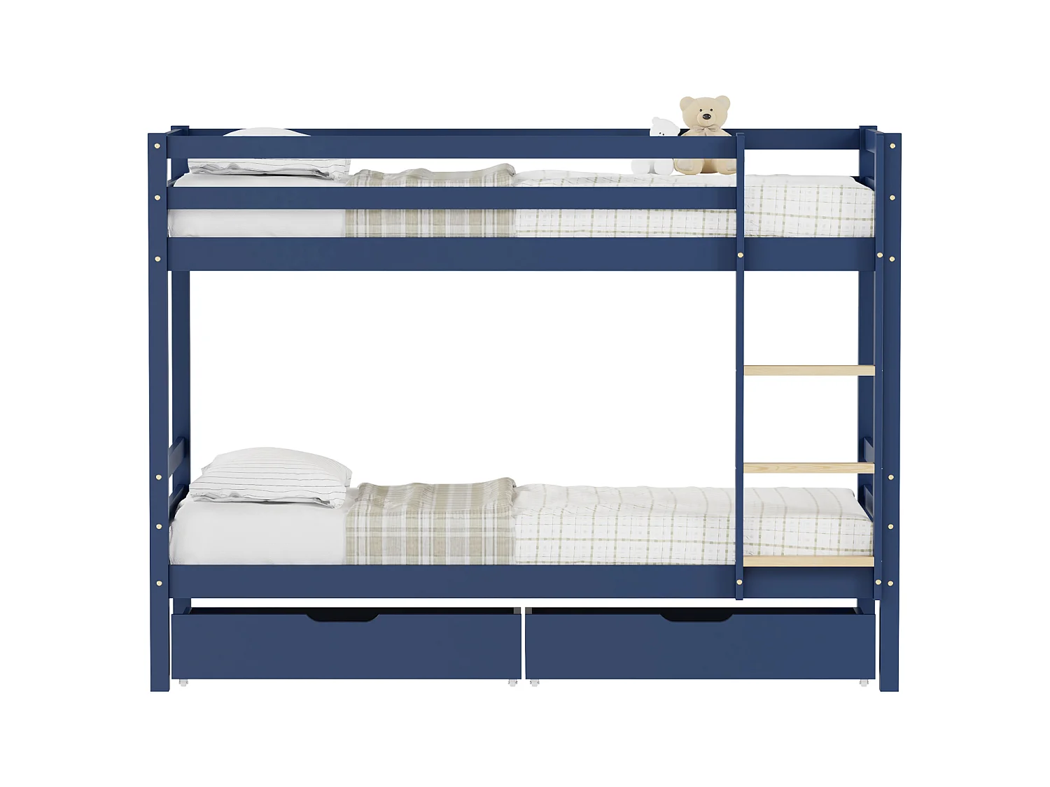 Lits superposés pour enfants 190x90cm bleu foncé avec tiroirs AMBRE