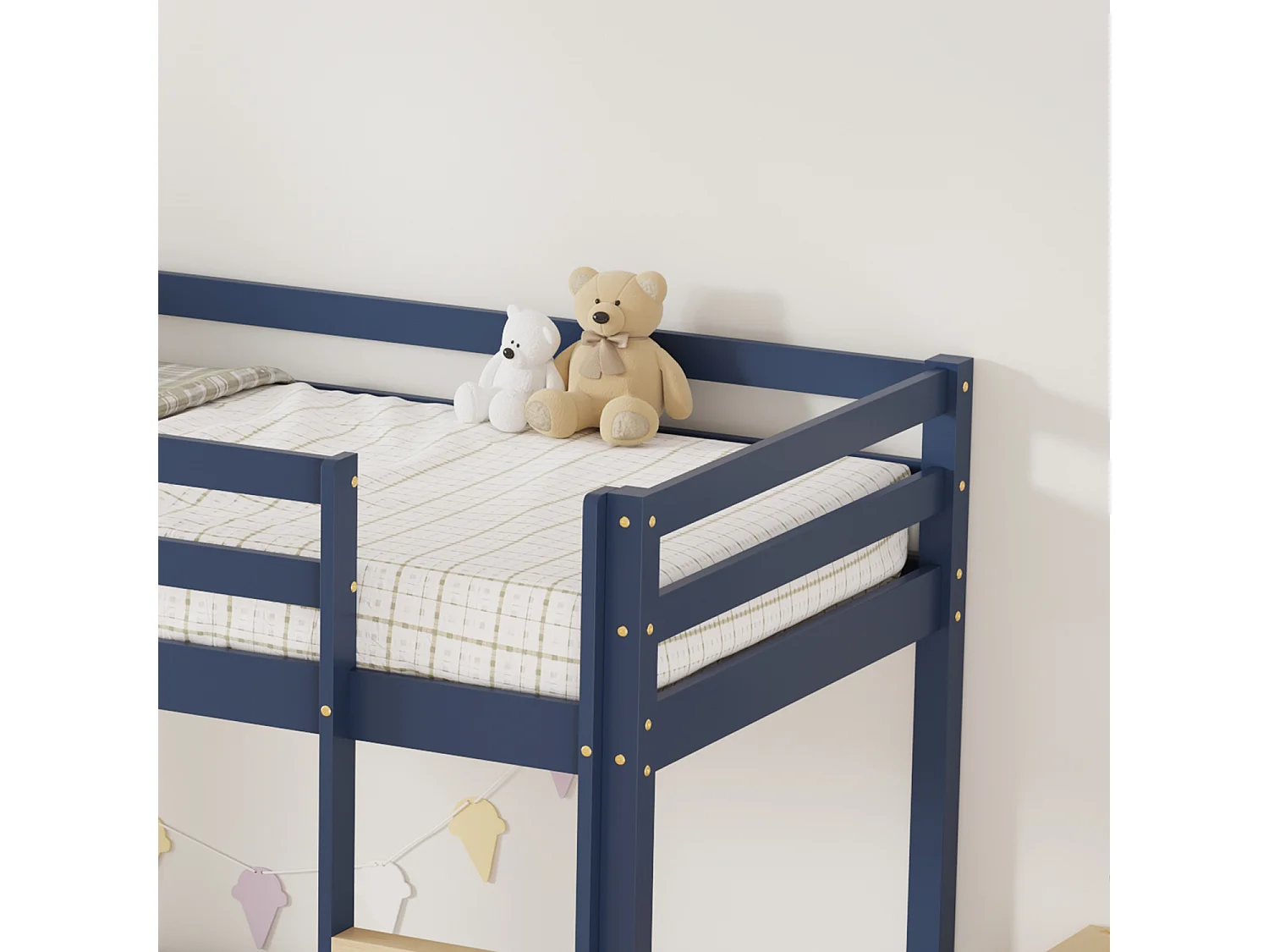 Kinderstapelbed 190x90cm donkerblauw AMBER