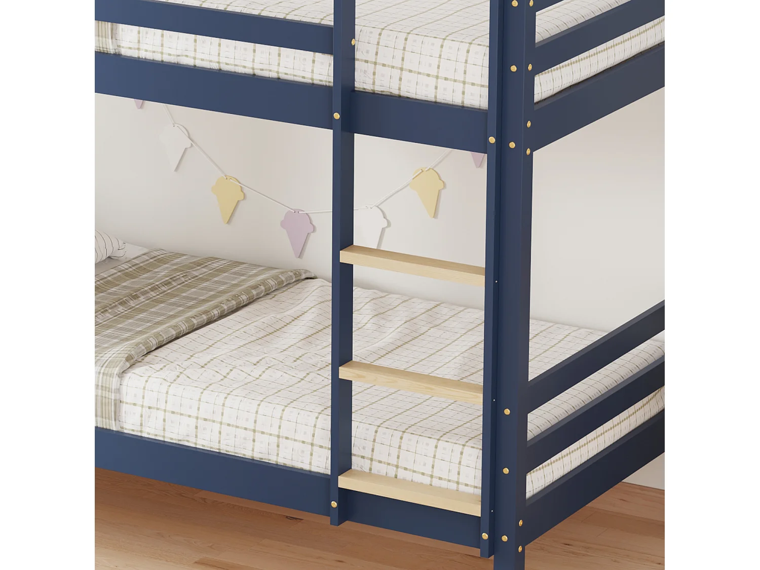 Kinderstapelbed 190x90cm donkerblauw AMBER