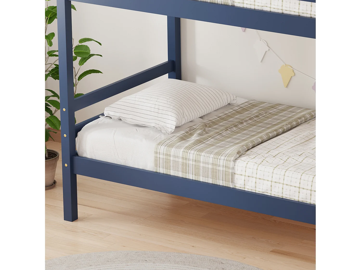 Kinderstapelbed 190x90cm donkerblauw AMBER