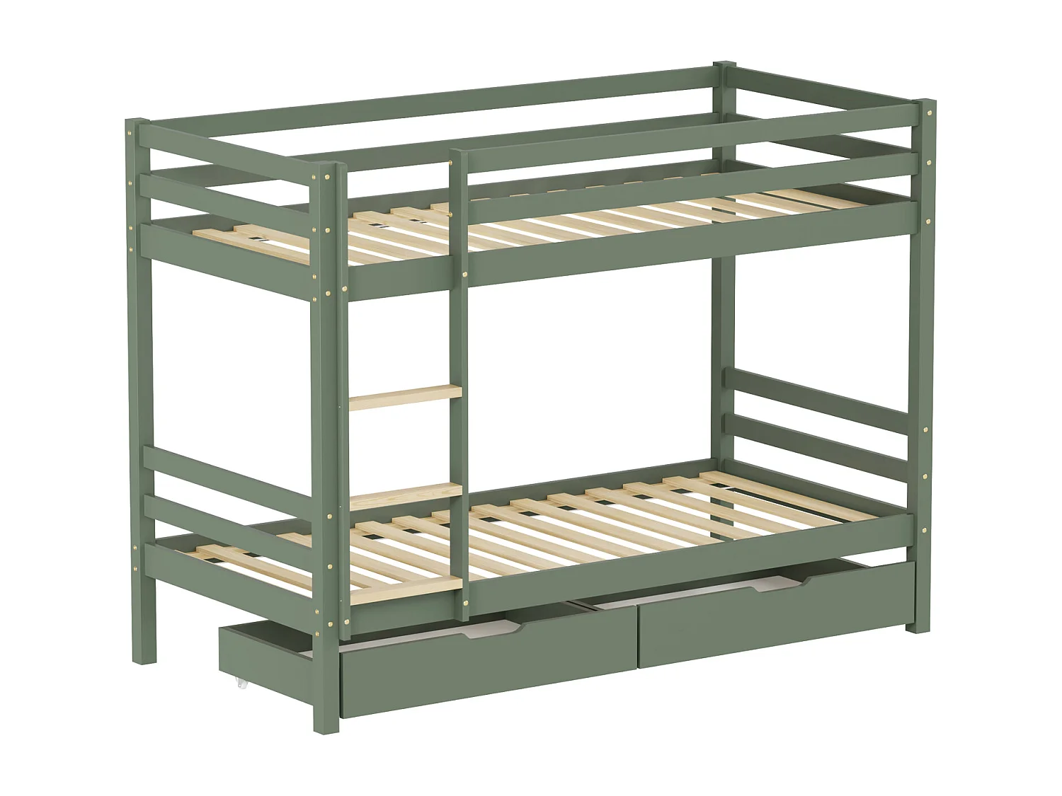 Kinderstapelbed 190x90cm groen met laden AMBER