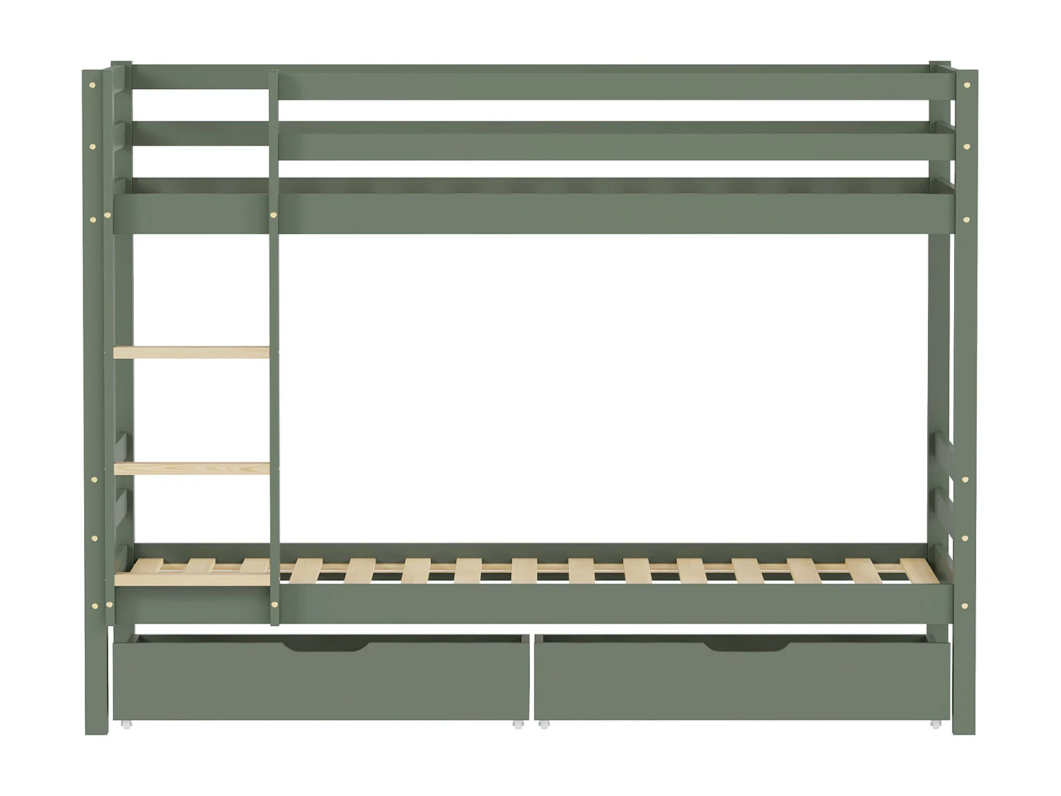 Kinderstapelbed 190x90cm groen met laden AMBER