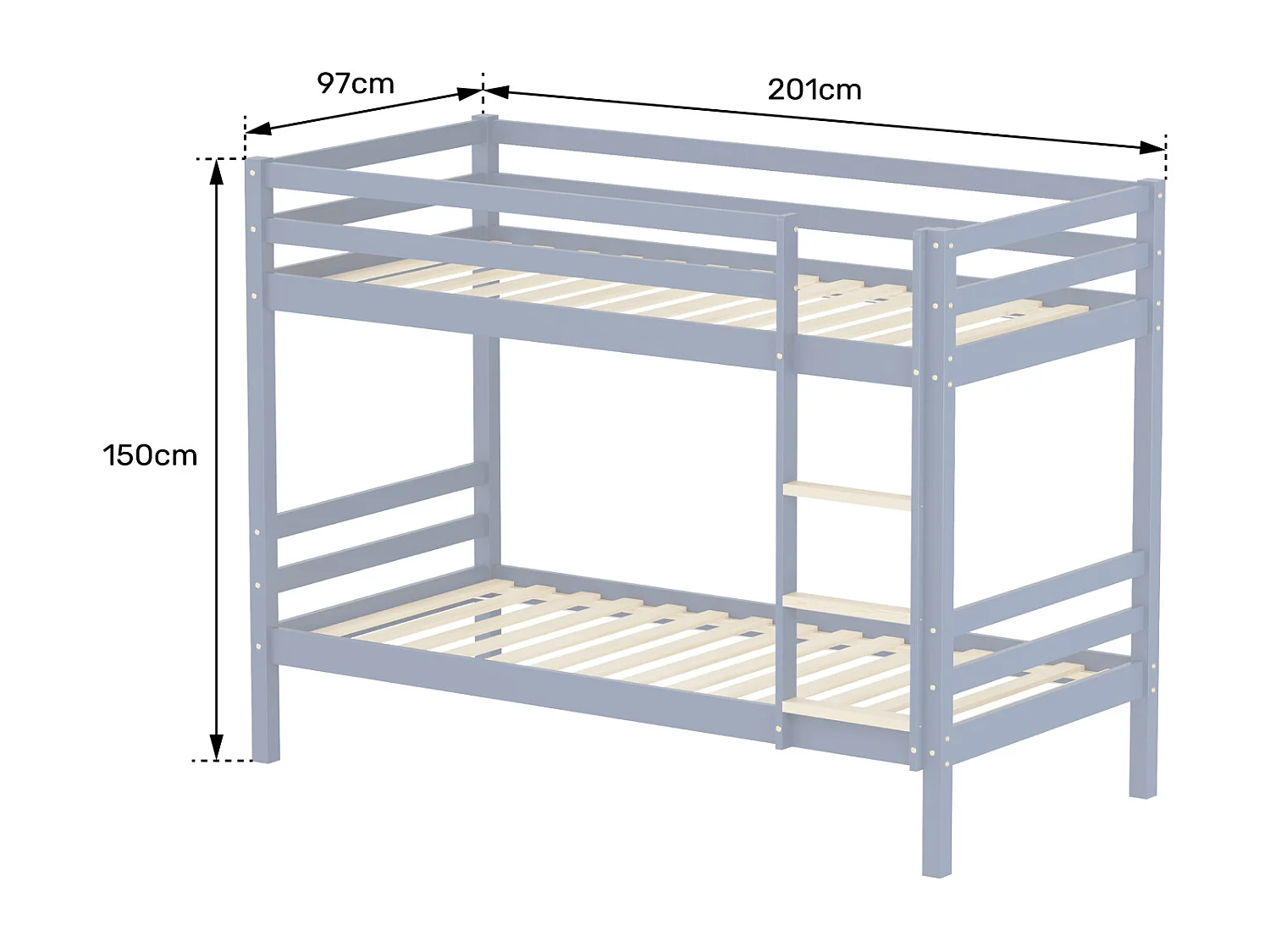 Kinderstapelbed 190x90cm groen met laden AMBER