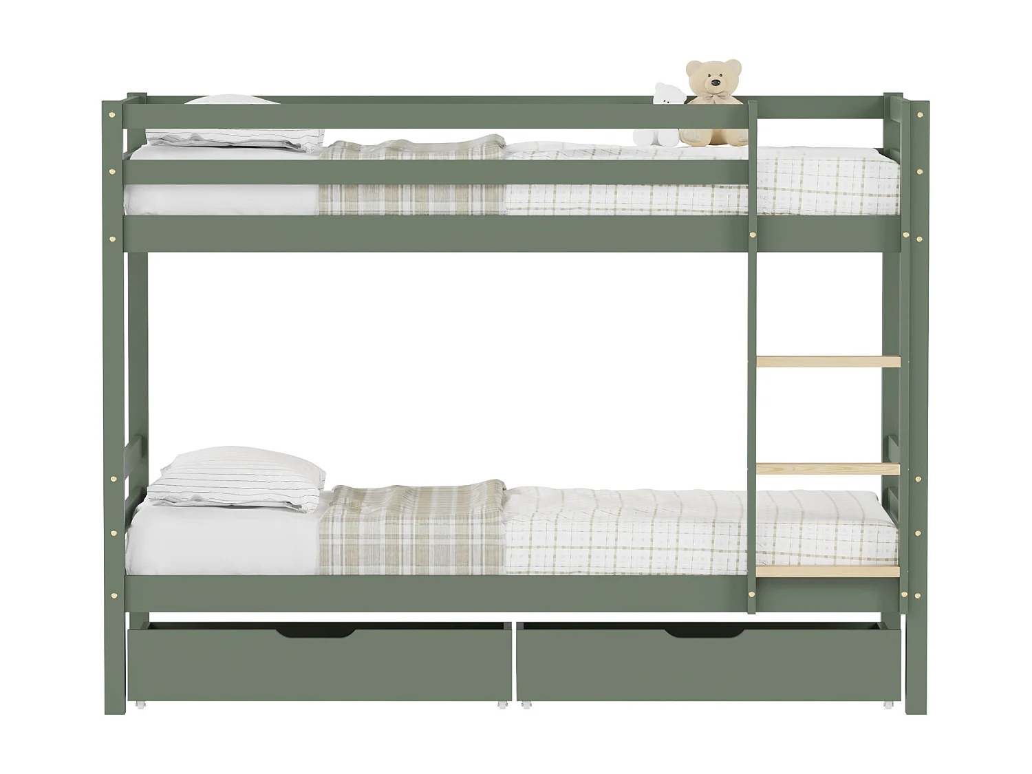 Kinderstapelbed 190x90cm groen met laden AMBER