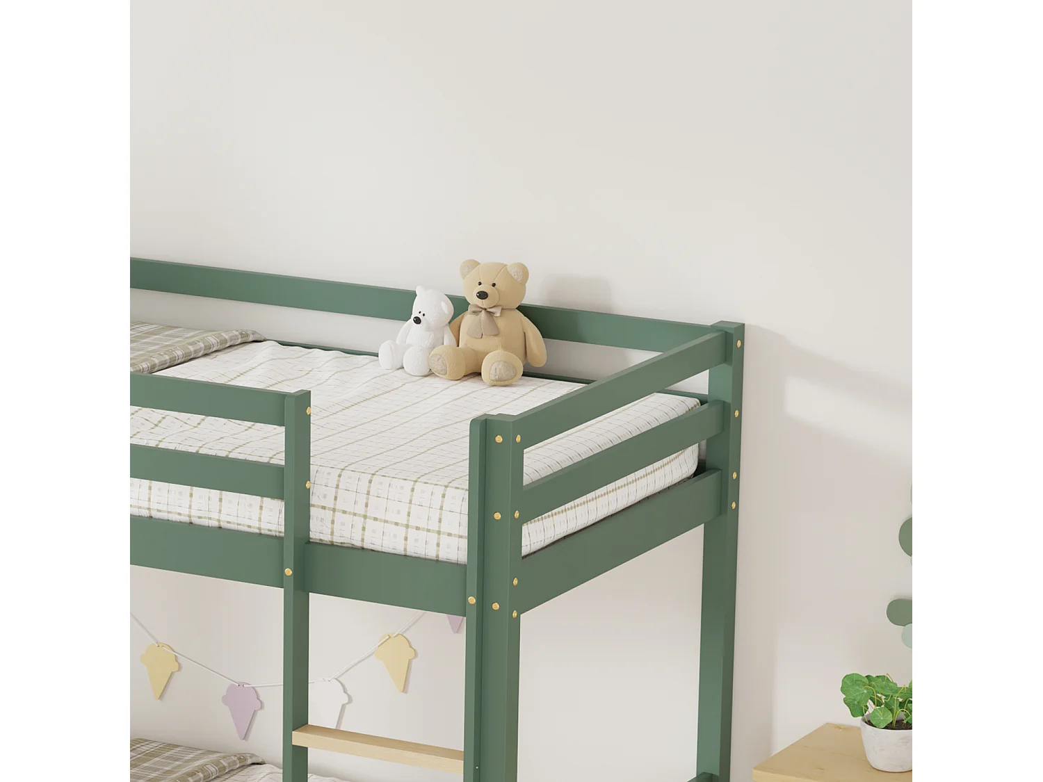 Kinderstapelbed 190x90cm groen met laden AMBER