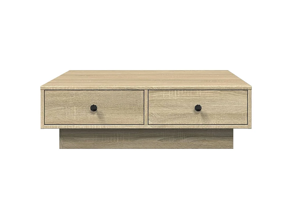 Mesa de centro de tablero de madera roble 90 × 90 × 28 cm