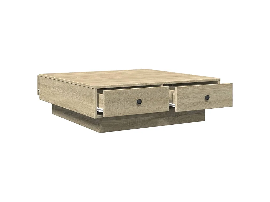 Mesa de centro de tablero de madera roble 90 × 90 × 28 cm