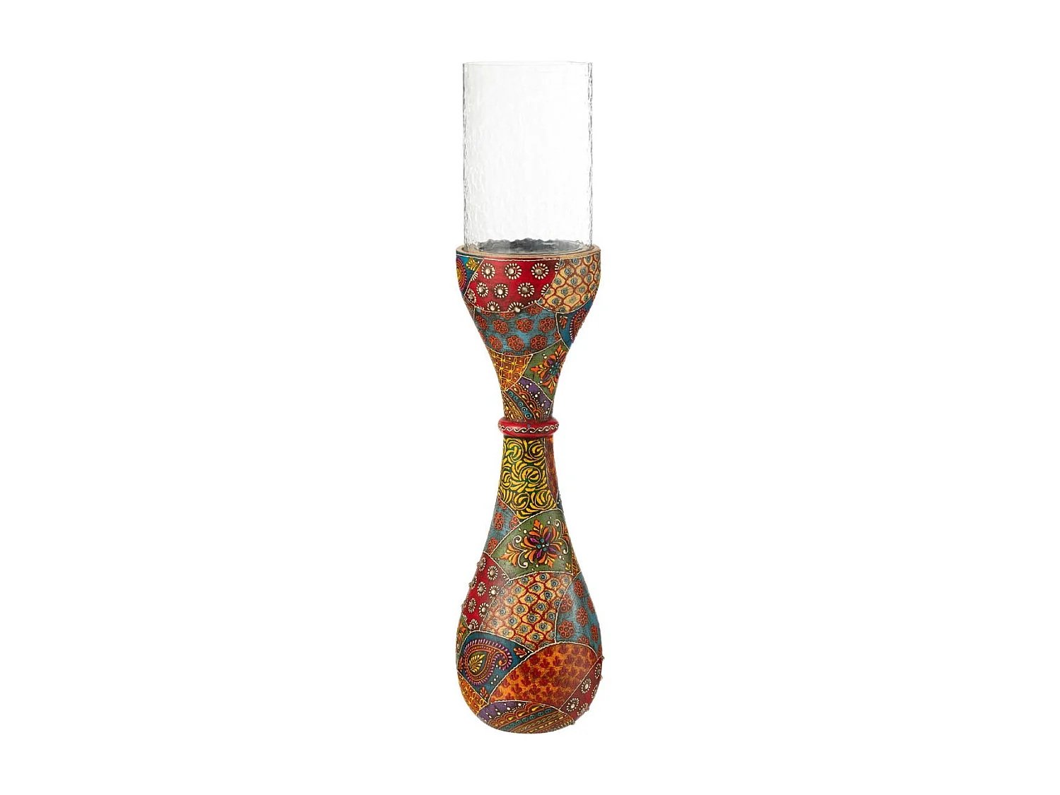 Photophore Déco en Bois "Delhi" 56cm Multicolore