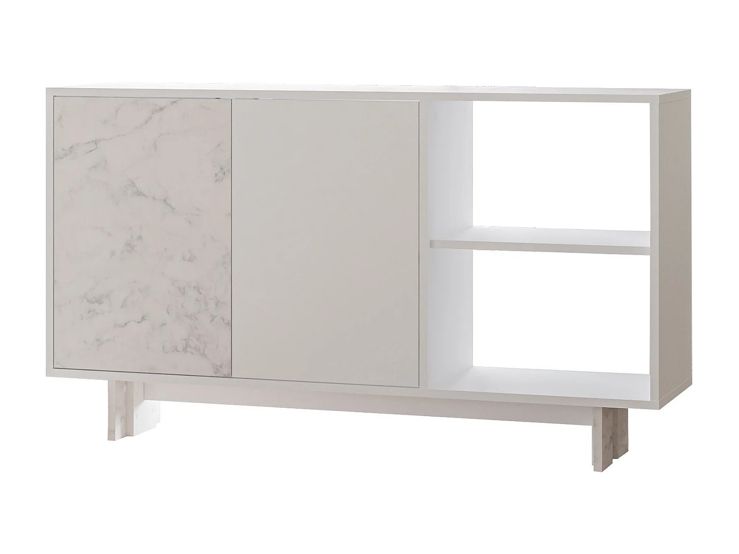 Buffet en bois "Ravello" - 140 x 35 x 80 cm - Blanc