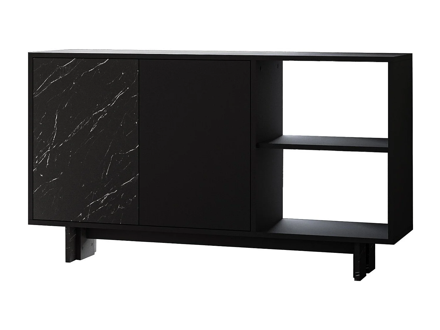 Buffet en bois "Ravello" - 140 x 35 x 80 cm - Noir
