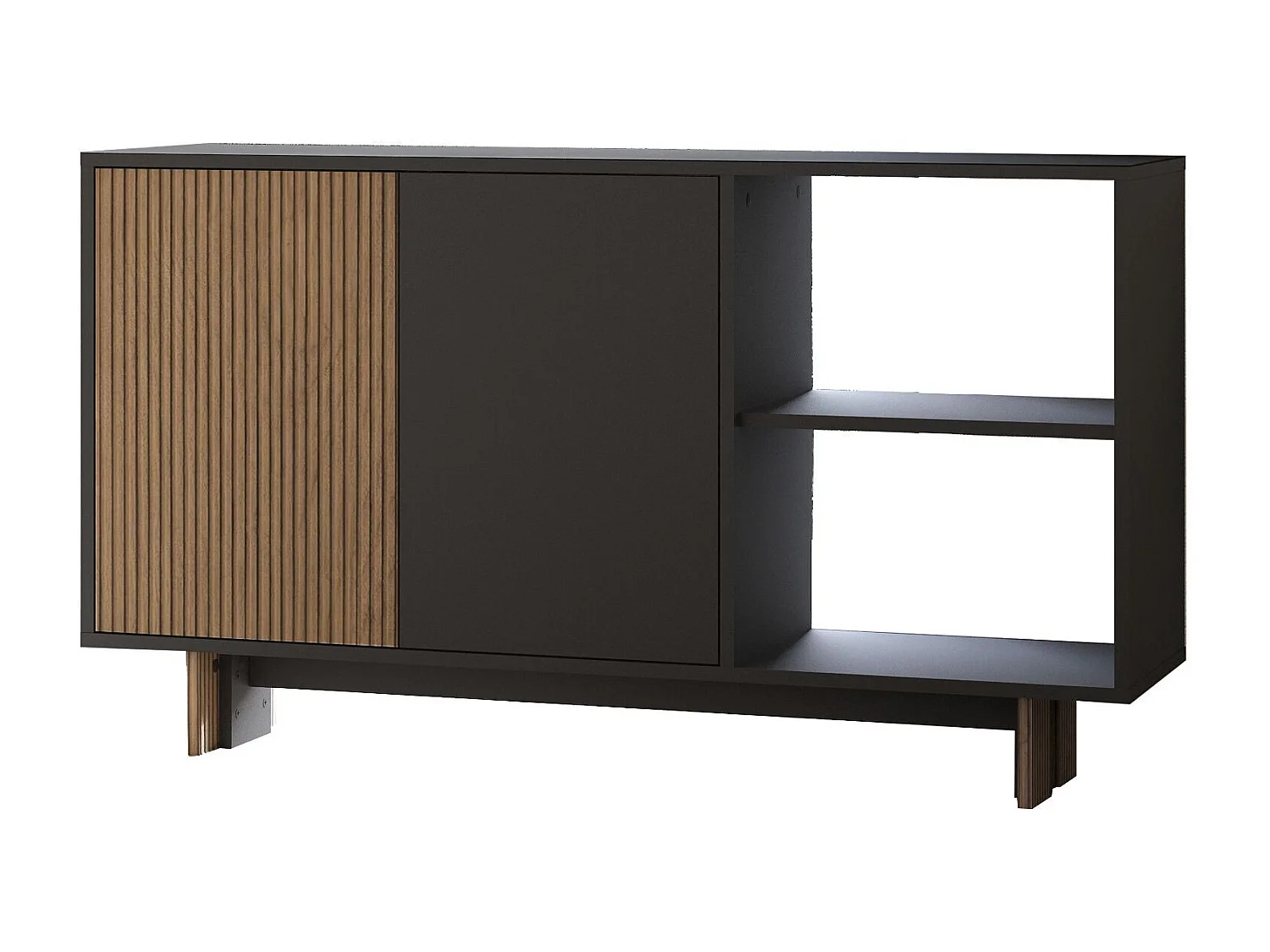 Buffet en bois "Ravello" - 140 x 35 x 80 cm - Gris anthracite