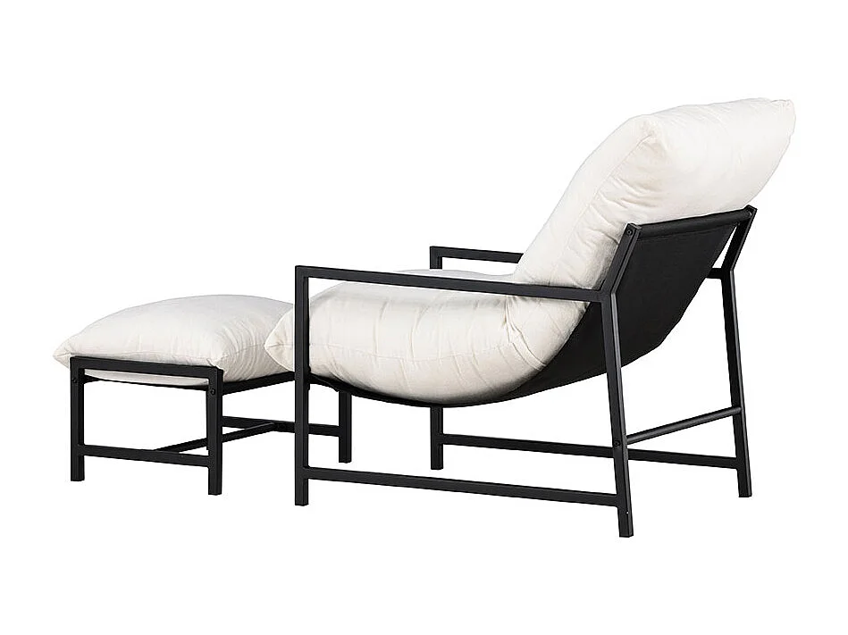 Corsofauteuil lounge avec repose-pieds noir.