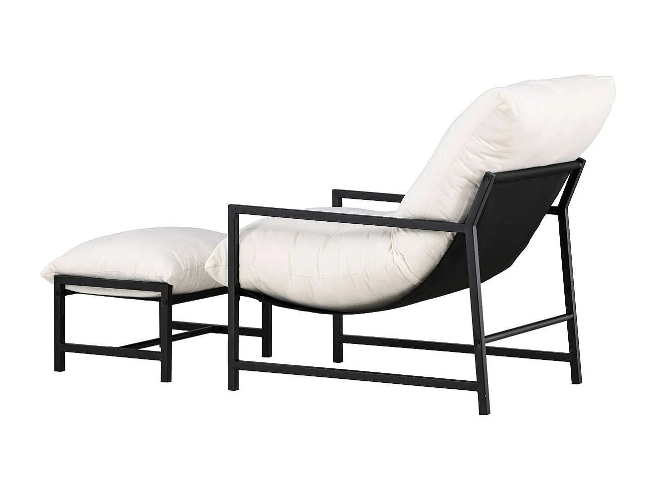 Corsofauteuil lounge avec repose-pieds noir.
